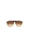 Persol Oval Frame Sunglasses In Brown