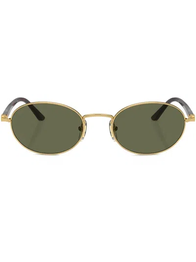 Persol Womens Gold Po1018s Ida Round-frame Metal Sunglasses In Polar Green