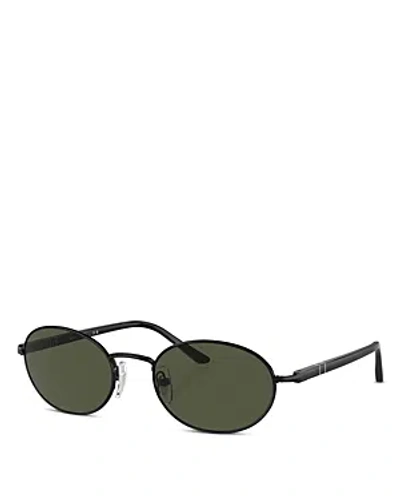 Persol Oval Sunglasses, 55mm In Black/green Solid