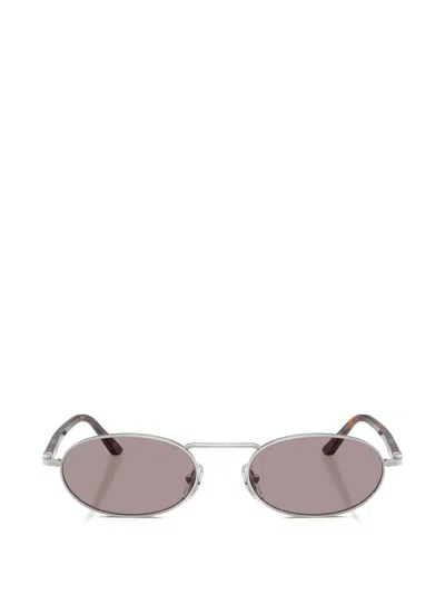 Persol Oval-frame Sunglasses In Silver
