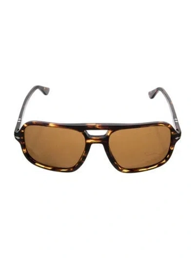 Pre-owned Persol Oversize Tinted Sunglasses In Brown