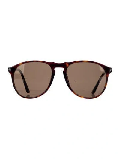 Pre-owned Persol Oversize Tinted Sunglasses In Brown