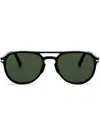 Persol Havana Acetate Sunglasses In Black