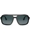 Persol 58mm Polarized Pilot Sunglasses In Schwarz