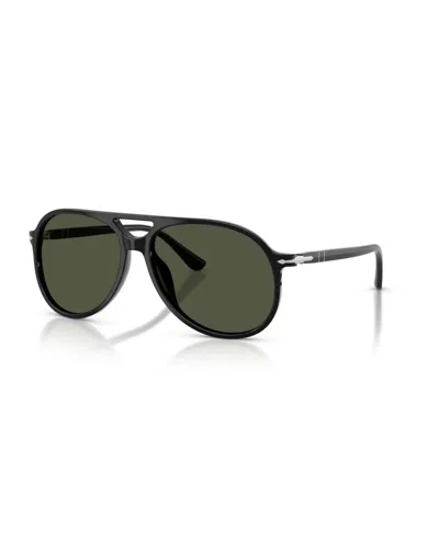 Persol Pilot Green Lens Sunglasses Po3403s In Black