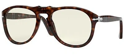 Pre-owned Persol Po 0649 Havana/clear 54/20/140 Unisex Sunglasses