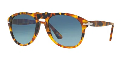 Pre-owned Persol Po 0649 Madreterra/blue Shaded Polarized (1052/s3) Sunglasses