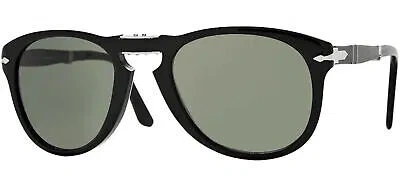Pre-owned Persol Po 0714 Folding Black/crystal Grey Green 54/21/140 Unisex Sunglasses In Gray