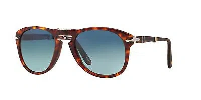 Pre-owned Persol Po 0714 Folding Havana/blue Shaded 54/21/140 Unisex Sunglasses