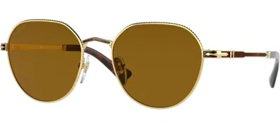 Pre-owned Persol Po 2486s Gold/brown (1109/33) Sunglasses