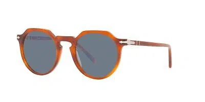 Pre-owned Persol Po 3281s Terra Di Siena/blue 52/21/145 Unisex Sunglasses