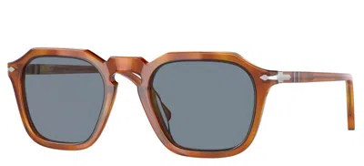 Pre-owned Persol Po 3292s Terra Di Siena/light Blue (96/56) Sunglasses