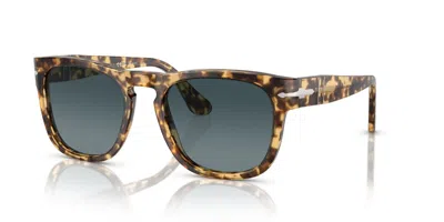 Pre-owned Persol Po 3333s Tortoise Beige/dark Blue Shaded Polarized (1056/s3) Sunglasses
