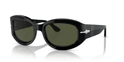Pre-owned Persol Po 3335s Black/green 56/20/140 Unisex Sunglasses