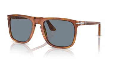 Pre-owned Persol Po 3336s Terra Di Siena/light Blue (96/56) Sunglasses