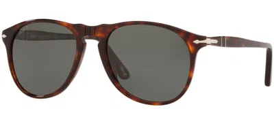 Pre-owned Persol Po 9649s Dark Havana/green Polarized (24/58) Sunglasses