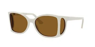 Pre-owned Persol Po0005 109833 Ivory Brown Square 54 Mm Men's Sunglasses
