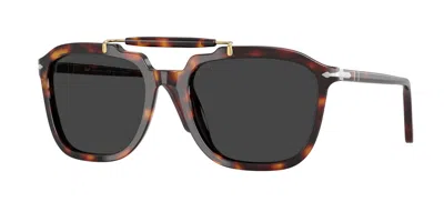 Persol Po0203s Polarized 24/48 Men's Sunglasses Tortoiseshell Size 57 In Brown
