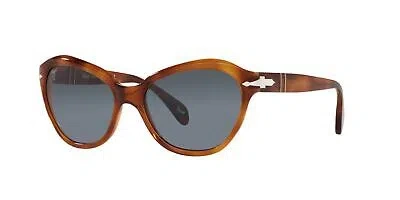 Pre-owned Persol Po0582s 96_56 Terra Di Siena Lt Blue Butterfly 54 Mm Women's Sunglasses