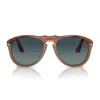 Persol Round Frame Sunglasses In Brown