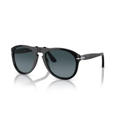 Persol Po0649s 95/s3 Sunglasses In Nero Lenti Blu
