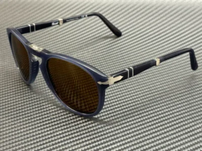 Pre-owned Persol Po0714 121733 Blue Brown Unisex 54 Mm Sunglasses