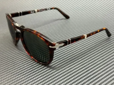Pre-owned Persol Po0714 24 31 Havana Green Square Rectangle Men's Sunglasses 54 Mm In Blue Green