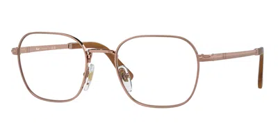 Persol Po1010v Asian Fit 1080 Men's Glasses Rose-gold Size 50 - Free Lenses - Blue Light Block Available In Brown