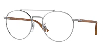 Persol Po1011s Asian Fit Men's Glasses, Silver, Size 52 In Gray