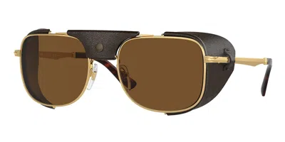Persol Po1013sz Polarized 114057 Men's Sunglasses Gold Size 53 In Brown