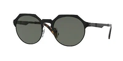 Pre-owned Persol Po2488s 111658 Phantos Black Demishiny Polarized Green 51 M Sunglasses