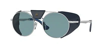Pre-owned Persol Po2496sz 1139p1 Silver Green Polarized 50 Mm Unisex Sunglasses