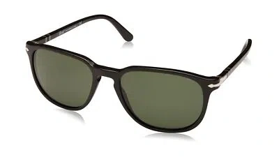 Pre-owned Persol Po3019s Square Sunglasses 55 Mm Black/crystal Green