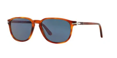 Pre-owned Persol Po3019s Square Sunglasses, Terra Di 55 Mm, Siena/light Blue In Terra Di Siena/light Blue