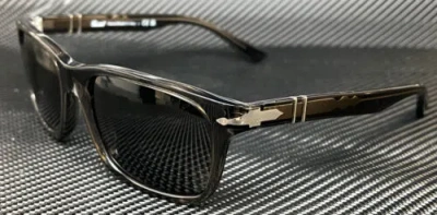 Pre-owned Persol Po3048s 1103b1 Transparent Grey Men's 58 Mm Sunglasses In Gray