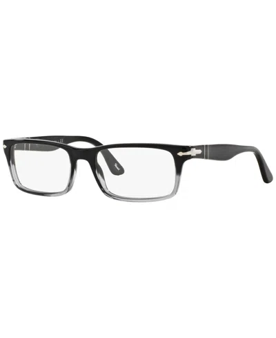 Persol Po3050v Men's Rectangle Eyeglasses In Black Grad