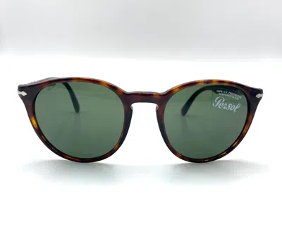 Pre-owned Persol Po3152s Sunglasses 9015/31 Havana/green Lens 52mm