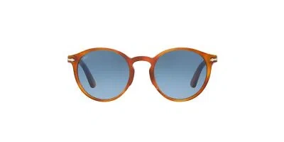 Pre-owned Persol Po3171s Panto Sunglasses Terra Di Siena/azure Gradient Blue