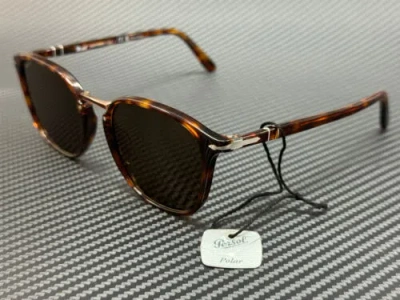Pre-owned Persol Po3186s 24 57 Havana Brown Polarized 53 Mm Men's Sunglasses