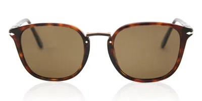 Persol Po3186s Polarized 24/57 Men's Sunglasses Tortoiseshell Size 53 In Brown