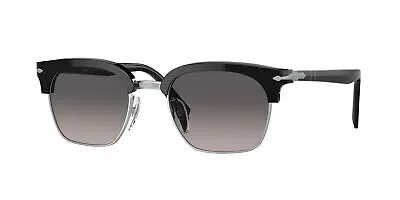 Pre-owned Persol Po3199s 1106m3 Black Silver Gradient Polarized 53mm Unisex Sunglasses In Gray