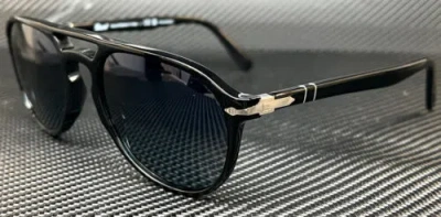 Pre-owned Persol Po3235s 095 S3 Black Blue Polarized Men's 55 Mm Sunglasses