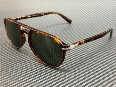 Pre-owned Persol Po3235s 24 31 Havana Pilot Unisex 55 Mm Sunglasses In Green
