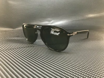 Pre-owned Persol Po3235s 95 31 Black Pilot Unisex 55 Mm Sunglasses In Green
