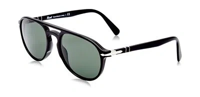 Pre-owned Persol Po3235s Pilot Sunglasses Black/green 55 Millimeters