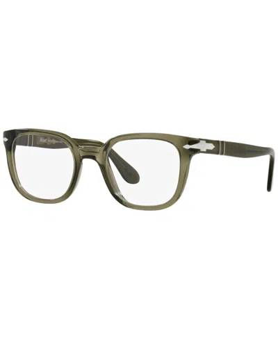 Persol Po3263v Unisex Square Eyeglasses In Gray Green