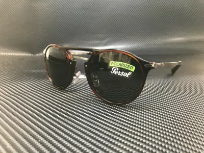 Pre-owned Persol Po3264s 24 58 Havana Round Unisex 50 Mm Polarized Sunglasses In Green