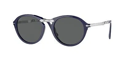 Pre-owned Persol Po3274s 1144b1 Phantos Blu Dark Grey 50 Mm Unisex Sunglasses In Gray