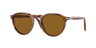 Pre-owned Persol Po3286s 115733 53 Striped Red Brown 53 Mm Unisex Sunglasses