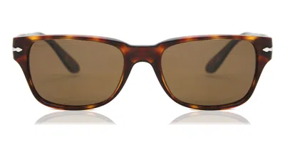 Persol Po3288s Polarized 24/57 Men's Sunglasses Tortoiseshell Size 55 In Brown